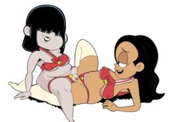 2girls aged_up areolae ass bangs barefoot bell big_ass big_butt bikini black_hair black_lipstick bow bow_bra bra breasts brown_skin chubby curvy dark-skinned_female dark_skin duo fat feet female female/female female_only gosgoz goth goth_girl grey_skin grin hair_over_eyes half-closed_eyes hand_on_ass huge_ass huge_butt large_ass large_butt latina lingerie lipstick lucy_loud lying multiple_girls nipple_bulge nipples older open_mouth overweight overweight_female panties pudgy_belly ronnie_anne_santiago sex smile soles stockings the_loud_house thick thick_thighs thigh_highs thighhighs thighs toes tribadism underwear underwear_only voluptuous yuri