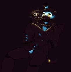 animatronic anthro daycare_attendant_(fnaf) five_nights_at_freddy's five_nights_at_freddy's:_security_breach glamrock_freddy_(fnaf) glowing_eyes glowing_markings glowing_penis male male/male male_only object_head succulentgeckos sundrop