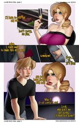 1boy 1girls 2015 blonde_hair comic comic_page cousins flirting footjob footsie incest karen_villard original taboolicious texting under_the_table