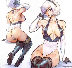 yorha 2b from nier (series) by debirudude