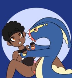 1futa anal anal_sex bottomless clothed clothing crayonjackie dark-skinned_futanari dark_skin eelektross futa_only futanari oc original_character partially_clothed pokemon pokephilia sex solo