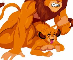 ahe_gao anal anal_sex animated anthro anthro_on_anthro big_penis domination father_and_son fuckboy furry gif huge_ass incest lion male_on_femboy mufasa sex simba sssonic2 the_lion_king yaoi