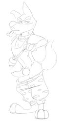 animal_genitalia animal_penis anthro canid canine canine_penis canis clothed clothing clothing_lift collar doggo_(undertale) domestic_dog genitals hi_res knot male male_only mammal pants_down partially_clothed penis simple_background solo standing undertale undertale_(series) unknown_artist video_games white_background