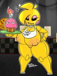 2020 3:4 3_claws 3_toes animatronic annoyed anthro anthrofied areola avian beakless bedroom_eyes bib big_areola big_breasts big_nipples bird black_sclera blonde_hair blush blush_stickers breasts candle checkered_wall chicken claws clothed clothing cupcake cupcake_(fnaf) curvy_figure empty_eyes english_text eyelashes eyeshadow fangs feet female five_nights_at_freddy's five_nights_at_freddy's_2 food galliform gallus_(genus) grin hair half-closed_eyes hand_on_hip hand_on_own_hip hi_res holding_object holding_plate huge_areola huge_breasts huge_nipples huge_toy_chica ineffective_clothing inside jyto looking_at_viewer machine makeup mostly_nude mouthless narrowed_eyes nipples non-mammal_breasts orange_areola orange_nipples panties partially_clothed phasianid pink_clothing pink_eyeshadow pink_panties pink_underwear pizza poster pupils robot rosy_cheeks seductive serving serving_tray sharp_teeth shortstack smile solo star teeth teeth_showing text thick_thighs toes toy_chica_(eroticphobia) toy_chica_(fnaf) unamused underwear video_games voluptuous watermark white_eyes wide_hips yellow_body yellow_skin