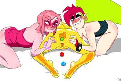 anal_beads anthro cartoon_network demencia_(villainous) dripping_pussy feet female female_only g-lo_(villainous) miss_heed_(villainous) panda96 partially_clothed pussy see-through sex_toy soles toes villainous wet_pussy yuri