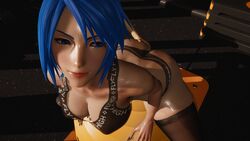 3d aqua_(kingdom_hearts) ass big_ass big_breasts disney groping gym hand_on_ass honey_select kingdom_hearts large_ass looking_back public pussy_juice roseza see-through_clothing smile square_enix workout_clothes yoga