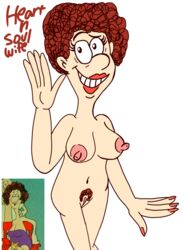 5_fingers curly_hair gustav_(hungarian_series) heart_and_soul_wife ibispaintx loana_(artist) microsoft_paint nude nude_female pubes red_hair smile