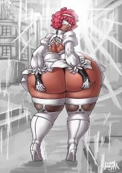 1girls african_female ass bendacriss big_ass blindfold bubble_butt crystal_(inoiiying) dark_skin fat_ass female female_only heels high_heels huge_ass hyper hyper_ass inoiiying massive_ass nier:_automata pink_hair round_ass solo thick_ass thick_legs thick_lips thick_thighs thighhighs wide_hips yorha_2p_(cosplay)