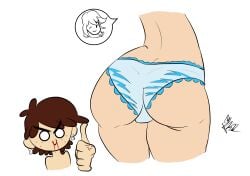 2girls ass ass_awe big_ass canon_couple female female_only kefy_redstar luna_loud multiple_girls nosebleed panties sam_sharp the_loud_house yuri