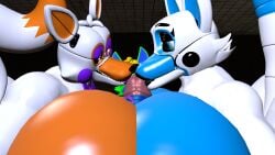 2girls 3d 3d_(artwork) ass_bigger_than_head big_ass big_breasts big_penis blowjob breasts_bigger_than_head casual casual_nudity double_paizuri female female_only five_nights_at_freddy's five_nights_at_freddy's:_sister_location funtime_foxy_(fnaf) funtime_foxy_(fnafsl) huge_ass huge_breasts kissing_penis lolbit_(fnaf) nude oc oral paizuri penis public public_nudity robot robot_girl tyranfox tyranfox_(artist)