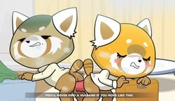 aggressive_retsuko anthro daughter dildo double_dildo female female/female hi_res incest mother mother_and_child mother_and_daughter parent parent_and_child penetration retsuko retsuko's_mother sanrio sex_toy shared_object_insertion sharing_sex_toy smooth_fur unknown_artist vaginal_penetration yuri