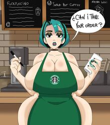1girls 2021 alternate_breast_size among_us apron apron_only bangs big_breasts big_hips big_thighs black_eyeshadow black_fingernails breasts cleavage coffee_maker_(object) crewmate_(among_us) cup curvaceous curves curvy curvy_body curvy_female curvy_figure curvy_hips emotionless english_text eyeshadow female female_focus female_only funny_background funny_background_character gigantic_breasts goth gwen_(tdi) hips holding_cup holding_pen huge_breasts huge_hips iced_latte_with_breast_milk large_breasts large_hips large_thighs mario_(series) meme multicolored_hair open_mouth pale-skinned_female pale_skin partially_clothed partially_nude pen short_hair solo solo_female solo_focus speech_bubble starbucks sus sussy text thick_thighs thighs total_drama_island unamused viciodamp voluptuous weegee wide_hips