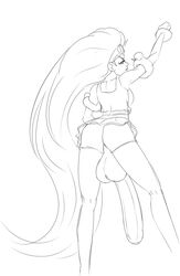 black_and_white blank_background clothed futanari huge_cock huge_penis large_balls league_of_legends long_legs looking_back monochrome penis sketch testicles uncensored valmut very_long_hair zoe_(league_of_legends)