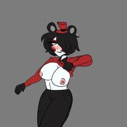 big_breasts black_hair female five_nights_at_freddy's hat humanized oc reych_nsfw