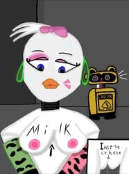 blue_eyes five_nights_at_freddy's five_nights_at_freddy's:_security_breach glamrock_chica_(fnaf) patpat wet_floor_bot_(fnaf) wet_pussy