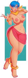 barefoot bulma_briefs djinn dragon_ball dragon_ball_(object) earrings genie harem_outfit huge_ass huge_breasts navel pointy_ears see-through star-shaped_pupils thick_lips thick_thighs wide_hips wrenzephyr2