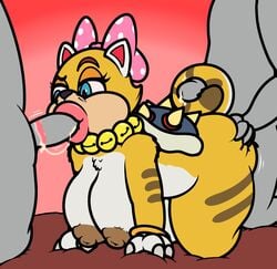 1girls 2boys bell bell_collar big_breasts blowjob blue_eyes bow breasts cat_ears cat_tail catgirl chubby chubby_anthro chubby_female cum cum_in_mouth cum_on_tail female fur furry hand_on_ass koopa koopaling lipstick lipstick_mark lipstick_on_penis male mario_(series) mr.under nintendo nipples oral_sex penis sagging_breasts sex sex_from_behind shaking shaking_butt shortstack slightly_chubby spikes straight super_mario_3d_world super_mario_bros. tail tail_grab tail_play tail_sex tailjob thick_thighs thighs turtle_shell wendy_o._koopa yellow_body