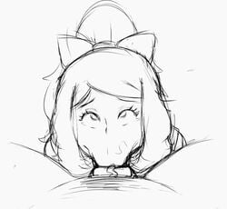 deepthroat deepthroat_holder deepthroat_no_hands eye_contact fellatio hair_bun oral pajamas pokemon ponytail pov pubic_hair reach025 satoshi_(pokemon) serena_(pokemon) sketch