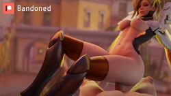 1boy 1girls 3d animated areolae ass athletic_female bandoned big_penis blender breasts cowgirl_position erection female human looking_at_viewer male mercy nipples no_sound overwatch penis pov short_playtime straight thick_thighs video