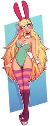 1girls big_breasts big_lips bimbo bimbofication blonde_hair blue_eyes bunny_ears bunny_tail bunnysuit detached_collar detached_cuffs disney disney_channel fake_lips female female_only hourglass_figure large_breasts lips long_hair long_nails looking_up solo solo_female star_butterfly star_vs_the_forces_of_evil tanned thick_lips thighhighs wide_hips wrenzephyr2