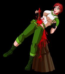 blood choker fatality guro impalement rebecca_chambers resident_evil short_hair