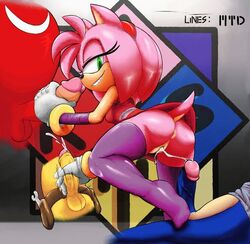 amy_rose amy_rose_(boom) furry knuckles_the_echidna pink_fur pink_hair sonic_(series) sonic_boom sonic_the_hedgehog tails