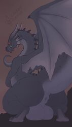 absurd_res anus ass balls big_balls big_butt covertcanine dragon fatalis fatalis_(monster_hunter) feral genitals grey_body hi_res horn huge_balls looking_back male monster_hunter presenting_hindquarters puffy_anus raised_tail red_eyes scalie solo wings