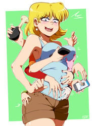 1boy 2017 6+girls 9girls anime_style big_breasts blonde_female blush bobby_santiago brother_and_sister disembodied_arm disembodied_hand disembodied_hands earrings female fully_clothed grabbing_ass grabbing_breasts groping incest jcm2 lana_loud leni_loud lincoln_loud lisa_loud lola_loud lori_loud luan_loud lucy_loud luna_loud lynn_loud motion_lines multiple_girls nickelodeon older_sister shorts siblings signature sisters smartphone surprised the_loud_house voluptuous younger_brother