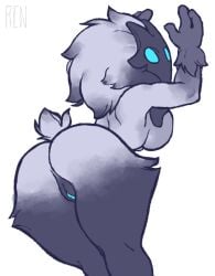 anthro big_breasts bovid breasts caprine female fluffy fluffy_ears fluffy_hair fluffy_tail genitals hair humanoid kindred lamb_(league_of_legends) league_of_legends lying mammal riot_games ruttinren sheep solo thick_thighs video_games