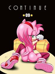 1girls amy_rose amy_rose_(boom) anthro female hammer pink_fur pink_hair small_breasts solo sonic_(series) sonic_boom