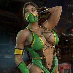 1girls 3d big_breasts breasts busty curvaceous curvy dark-skinned_female dark_skin female female_focus female_only hourglass_figure jade_(mk11) jade_(mk9) jade_(mortal_kombat) leotard masturbation mortal_kombat mortal_kombat_(2011) mortal_kombat_11 nordfantasy solo tagme voluptuous wide_hips