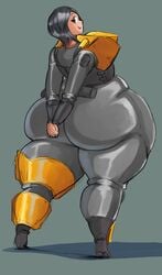 1girls armor ass ass_focus bbw big_ass black_hair bodysuit bottom_heavy brown_eyes chubby chubby_female epic_games fat fat_ass female fortnite fortnite:_save_the_world hands_behind_back huge_ass looking_at_viewer looking_back machinist_mina overlordzeon thick_thighs thighs tight_clothing walking zeon_(pixiv722928)