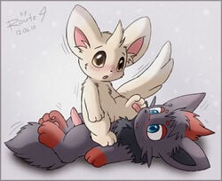 male/ambiguous minccino nintendo pokemon pokemon_(species) route9 zorua