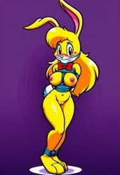 ai_generated blush bondage female furry jazz_jackrabbit_(series) lori_jackrabbit self_upload