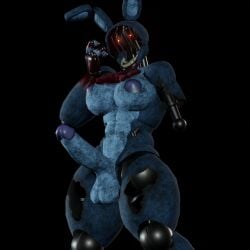 abs animatronic anthro atumalaca_3d blood blood_stain bowtie bowtie_only breasts damaged erection exposed_endoskeleton five_nights_at_freddy's five_nights_at_freddy's_2 futanari intersex penis red_eyes solo solo_focus solo_futa tagme withered_bonnie