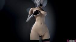 1girls 3d animated areolae blindfold breast_grab breasts female female_only fingering fingering_pussy kallenz masturbation nier nier:_automata nipples no_sound pussy shorter_than_10_seconds solo standing_masturbation thighhighs video yorha_2b