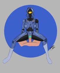 bunnybunndraws cowgirl_position female image male male/female pussy reverse_cowgirl_position robot robot_girl robot_humanoid robot_pussy socks socks_only stickers_on_body ultrakill v1_(ultrakill)