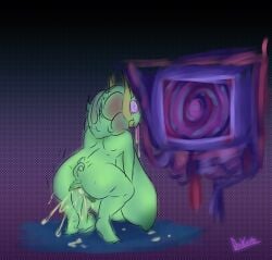 anal anal_sex anthro anus areola ass big_breasts bodily_fluids breasts colored crouching cum dark_nipples dildo dildo_in_ass dildo_insertion double_dildo double_penetration dripping drooling duxeite ears_back electronics feet female femengumisi floor genital_fluids genitals green_body green_skin hi_res horn huge_breasts hyper hyper_breasts hypnosis hypnotic_screen male milk mind_control monster_girl_(genre) nipples object_in_ass orgasm penetration penis pivoted_ears projectile_cum pussy saliva screen self_insert sex_toy sex_toy_in_ass sex_toy_insertion signature solo tail television vaginal_penetration vulva