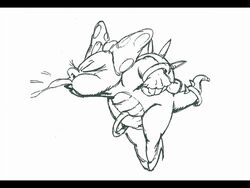 anthro artist_request bow bracelet claws eyelashes female female_only high_heels koopa koopalings mario_(series) monochrome nintendo polka_dots shell smooth_skin solo spiked_shell spikes tail tongue tongue_out wendy_o._koopa