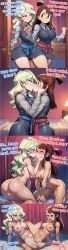2girls ai_generated atsuko_kagari big_boobs big_breasts boobs breasts cocky69 comic diana_cavendish english_text female female_only hi_res kissing little_witch_academia naked naked_female pussy scissoring sexy sexy_body sexy_female squirt squirting text vagina wet_pussy