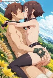 1girls ai_generated big_ass blush busty carry_position carrying carrying_partner carrying_position curvy detailed_background eyes face female female flat_chest heavy heavy_blush hips holding_legs kissing kono_subarashii_sekai_ni_shukufuku_wo! lifting lifting_person male/female megumin mouth nipple_slip nipples nude open pink pleasure pleasure_face puffy_nipples satou_kazuma sex small_breasts solo squeeshyai submissive submissive_female teen teenage_girl teenager thick thighs vaginal_insertion vaginal_penetration vaginal_penetration vaginal_sex wide