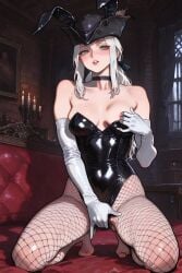 1female 1girls 2025 ai_assisted ai_generated anime_style bloodborne blush blush_lines blushing_at_viewer blushing_female breasts bunny_costume bunny_ears bunny_girl bunny_tail bunnysuit climax clothed_female clothing collar cosplay cum erect_nipples female female_focus female_masturbation female_only fingering fromsoftware green_eyes juicy_pussy kneeling lady_maria_of_the_astral_clocktower latex latex_clothing light-skinned_female light_skin looking_at_viewer massage massaging_breasts masturbation masturbation_through_clothing nipples nipples_visible_through_clothing open_mouth orgasm orgasm_face ponytail pussy sleeves socks stimulation tricorne uncensored vaginal_fluids video_game video_game_character video_game_franchise video_games white_hair