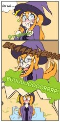 burp burp_cloud burp_fetish burping destruction funny hyper_burp mrtomato8224 rem_(mrtomato) witch witch_hat