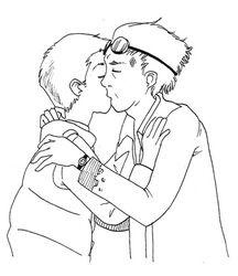 10s 2010 2boys amblin_entertainment amblin_partners anonymous_artist artist_request back_to_the_future clothing duo emmett_brown gay kissing male male_only marty_mcfly monochrome sketch tagme uncolored universal_pictures universal_studios unknown_artist white_background yaoi