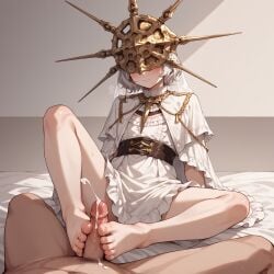 ai_generated cum dark_souls dark_sun_gwyndolin female footjob fromsoftware
