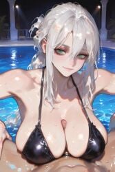 1boy 1boy1girl 1girls 2025 ai_assisted ai_generated anime_style big_breasts big_penis bikini bikini_top black_bikini bloodborne breasts breasts breasts_bigger_than_head close-up clothed_female clothed_female_nude_male clothing female female female_focus fromsoftware green_eyes lady_maria_of_the_astral_clocktower looking_at_partner looking_at_viewer male male/female male_pov masturbation night penis pleasure_face pleasured pleasured_female pool poolside smile smirk titjob uncensored venus_bikini video_game video_game_character video_game_franchise video_games voluptuous voluptuous_body voluptuous_female water wet wet_body wet_clothes white_hair