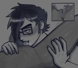 ambiguous_pov close-up cunnilingus gideon_gordon_graves heli0za looking_up oral oral_sex scott_pilgrim