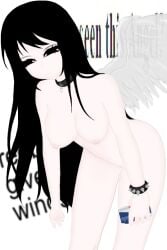 angel angel_girl angel_wings bent_over big_breasts breasts emo female long_hair redbull soft_breasts softcore