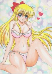 1990s_(style) 1girls adult_swim airhead alluring bare_legs big_breasts bikini bishoujo_senshi_sailor_moon bishoujo_senshi_sailor_moon_r bishoujo_senshi_sailor_moon_r_the_movie bishoujo_senshi_sailor_moon_s bishoujo_senshi_sailor_moon_s_the_movie bishoujo_senshi_sailor_moon_supers bishoujo_senshi_sailor_moon_supers_the_movie blonde_female blonde_hair blue_eyes breasts cleavage cute female heart_symbol long_hair minako_aino pin_up rascal_(n119) retro_artstyle toei_animation toonami