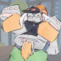 ambiguous_gender animated big_dom_small_sub blocky_body builderman bunny_boy consensual cum_in_pussy cuntboy cuntboy/ambiguous holding_legs ibispaintx interspecies looping_animation male/ambiguous no_sound noob office_sex pawpads penis penis_in_pussy roblox roblox_avatar robloxian rough_sex sex shirt_lift shorter_than_5_seconds slimeyslimer spread_legs tail tears transmasc video